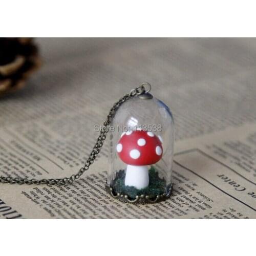 Free ship!! 20sets/lot bronze color 38*25mm glass globe & crown base & cap set glass globe set glass vial pendant glass cover