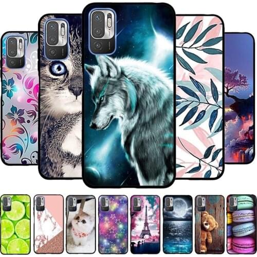 Phone Case For Xiaomi Poco M3 Pro 5G Case Painted Black Soft Silicone TPU Back Cover for Poco M3 Pro 5G Case Coque Fundas Para