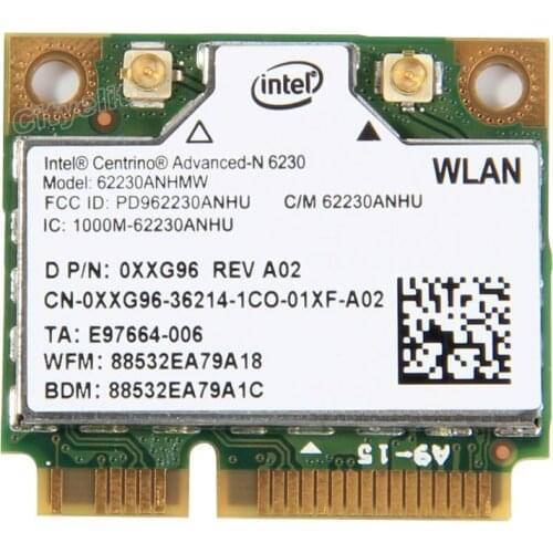 Intel Centrino Advanced-N 6230 62230ANHMW Mini PCIe WiFi+Bluetooth Wireless Card