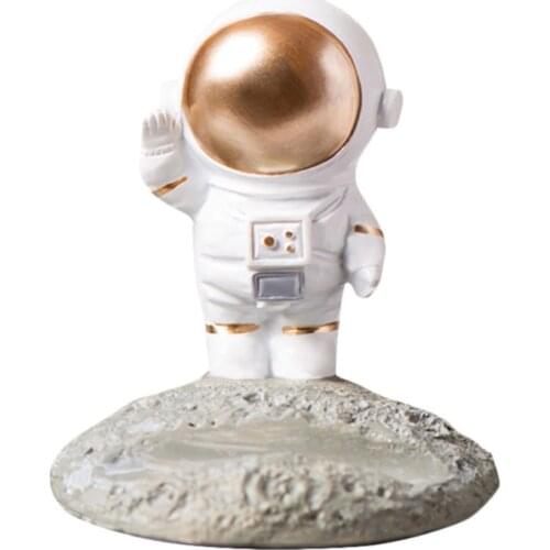 Home Ornament Astronaut Mobile Phone Holder Desktop Ornament Creative Statue Decor for Home Indoor Desktop Decoration Art Crafts