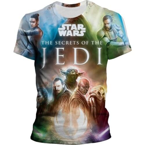 Disney Star Wars Men/Women T-Shirts Summer Man Tee Elasticity Loose Short Sleeve 3D Printing Crewneck Streetwear Kids clothes