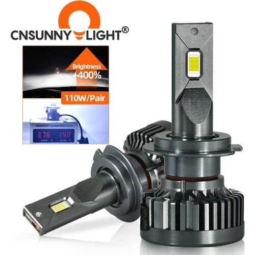 CNSUNNYLIGHT H7 H11 LED Headlight H4 9005 9006 Head Lamp H1 6000K Turbo Fan Bulb Auto Accessories 25000Lm Car Lighting System