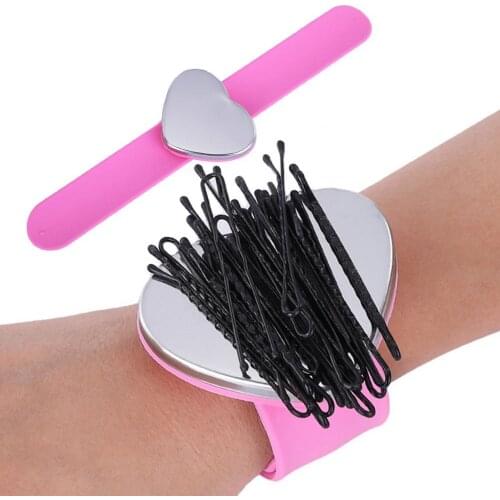 .Styling Tools Beauty Salon Wrist Band Hairpin Card Magnet Pat Ring Shape Watch With Hair Clips Hairpin