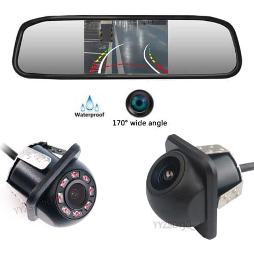 Dynamic Tracks Vehicle CCd car rear view backup camera Auto Waterproof Parking Assistance 4.3'' Mirror monitor Parking Display