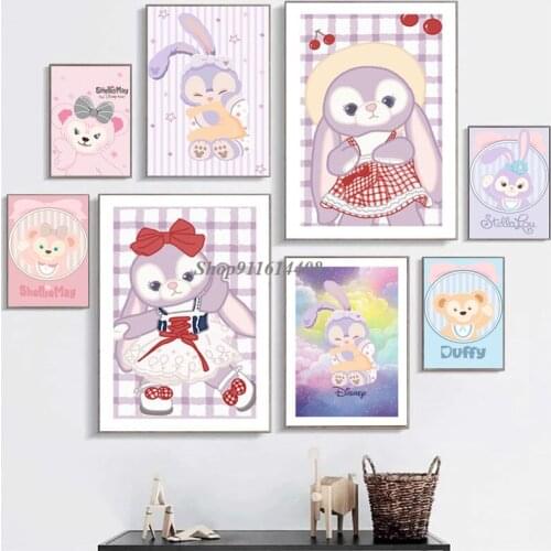 Disney Canvas Painting Classic Cartoon Anime Cartoon Cute Rabbit Poster Prints Wall Art Pictures for Kids Living Room Home Decor