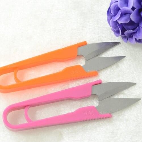 Cross-stitch U-shaped V-shaped small scissors fish yarn shears elastic small scissors plastic Mini scissors 12g