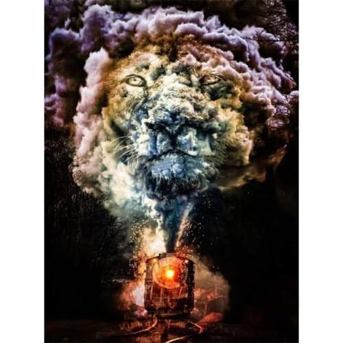 Lion Tiger Wolf Bear and Stitch Diamond Painting Train Full Square Drill Mosaic Diamond Embroidery Abstract Animals Home Decor