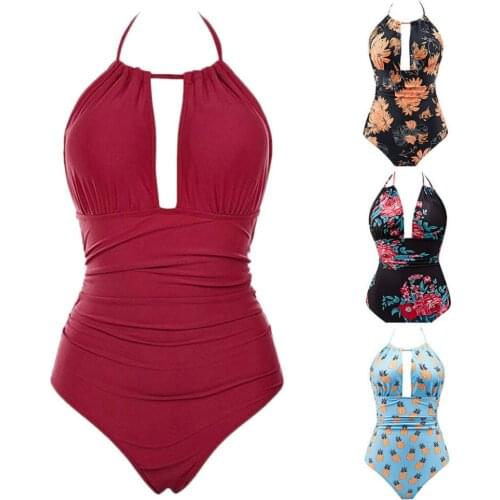 Summer woman Sexy one Pieces swimsuit Bikini 2021 New Push Up Bikini Beachwear pringting floral breathe Beach swimSuit