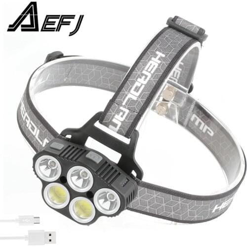 Mini TYPE-C Rechargeable 3*XPE COB LED WHITE RED Headlamp Body Motion Sensor Headlight Camping Flashlight Head Light Torch Lamp