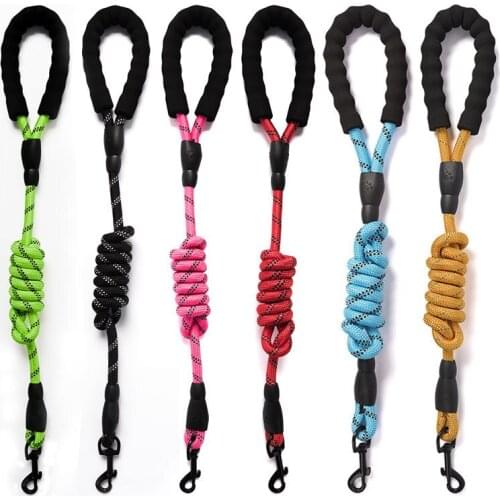 8PCS / LOT Pet Supplies Dog Leash Nylon Round Rope Multi-color Traction Rope For Reflective Handle
