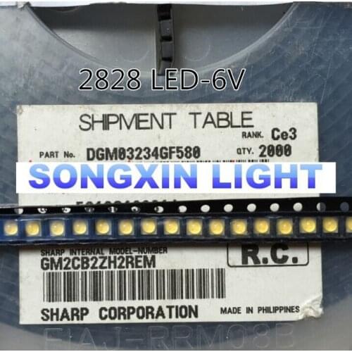 1000pcs FOR SHARP LED Backlight High Power LED 0.8W 2828 6V Cool white 45LM GM2BB1ZF2CEM TV Application