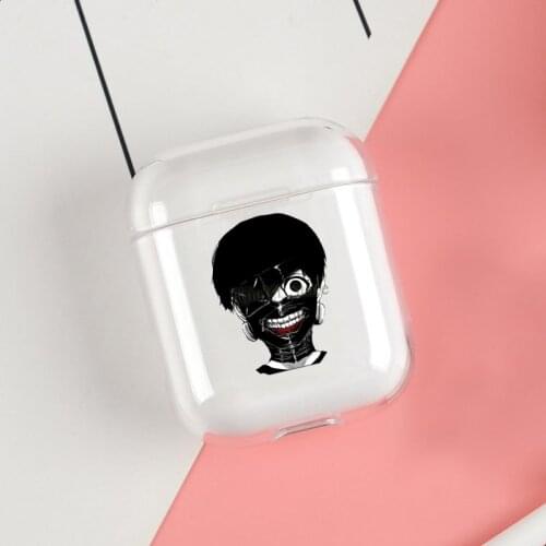 Ken Kaneki Tokyo Ghoul Mask Clear Cases For Apple Airpods 1 2 Earphone Bluetooth Wireless Cover For Airpods 2 1 Coque