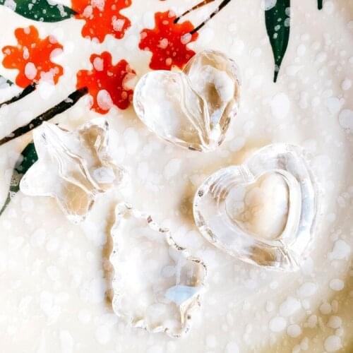 Clear Transparent Rhinestone Crystal Beads Pendant Necklace Charms Jewelry Accessories Components Diy Material 4pcs