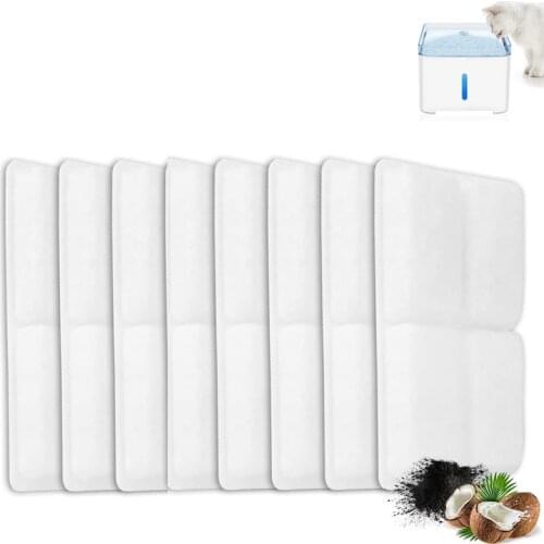 5 Pack Cat Water Fountain Filters Pet Fountain Replacement Filters with Coconut Activated Carbon Suitable for 2L Water Dispenser