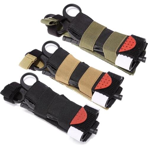 Outdoor Survival Tourniquet Molle Pouch Military Medical Scissors fast hemostasis Strap Holder Tactical Camping Emergency kit