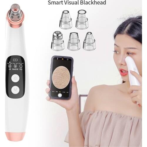 Visible Blackhead Removal Acne Pimple Vacuum Suction Machine LED Display Visual Pore Pimple Deep Cleaner Facial Skin Care Tool