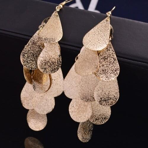 Big Vintage Metal leaf Clip Earrings for Women Without Piercing Hanging Earring Statement Fashion Woman Earring 2019 Jewelry