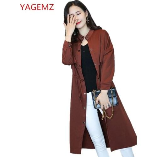 Women tops and blouses Trench coat for womens plus size autumn long coat thin NEW Leisure black windbreaker High quality fabrics