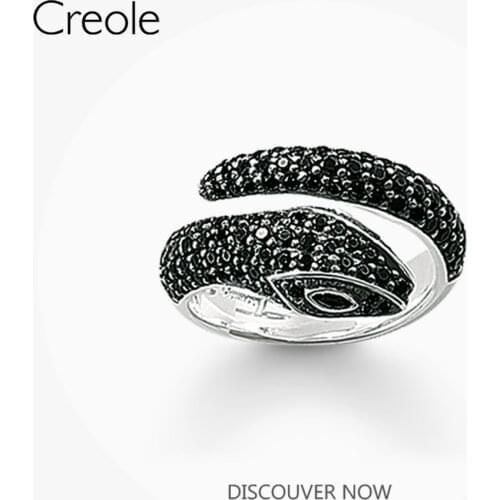 Tropical Mystical Ring Black Snake,2019 Brand New 925 Sterling Silver Bohemia Fashion Jewelry Richly Decorated Gift For Women