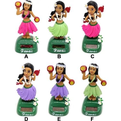 1PCS Solar Dancing ABS Plastic Hawaii Girl Non-toxic Environmental Protection Home Decoration Child Toy Doll