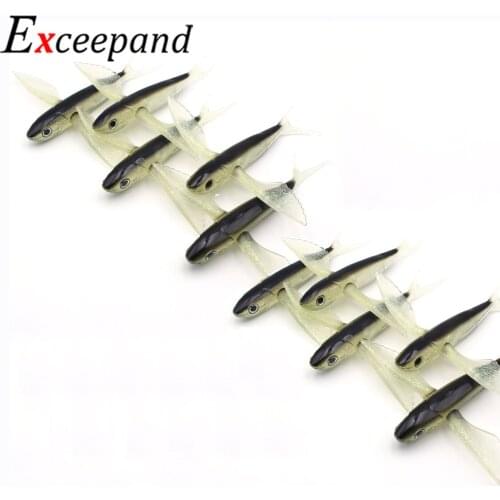 Exceepand 10pcs 9'' 125g Tuna Fishing Bait Soft Plastic Lures Lifelike Flying Fish Lure Swimbait Mackerel Boat Trolling Lure