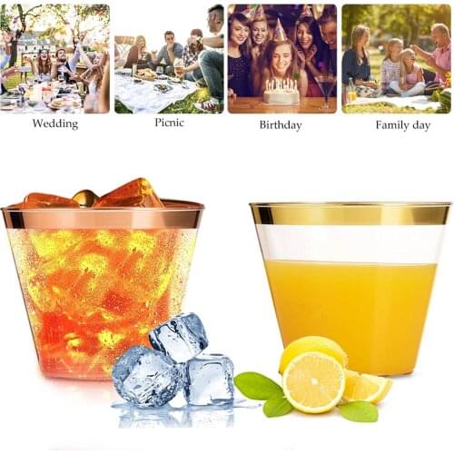 20Pcs 9OZ Portable Disposable Plastic Cups Tableware for Wedding Thanksgiving