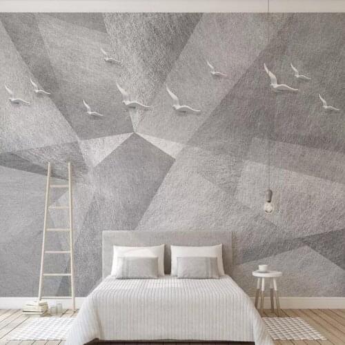 Milofi custom 3D wallpaper mural personality abstract geometric flying bird background wall living room bedroom decoration paint