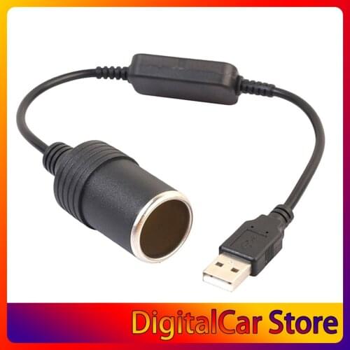 5V 2A USB Male to 12V Car Cigarette Lighter Socket Converter Cable Adapter for DVR Car-charger Electronics Auto Accessories