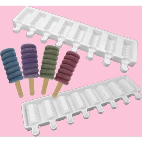 Food Safe Silicone Mold Ice Cream Molds 8even Caterpillar Frozen Ice Cube Molds Popsicle Maker DIY Homemade Freezer Lolly Mould