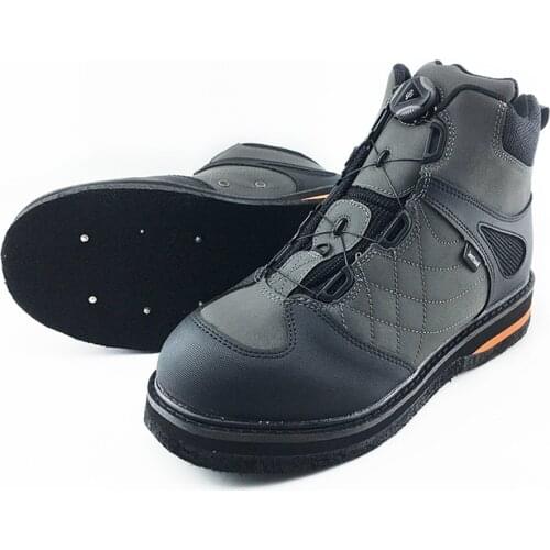 Fly Waders Fishing Shoes Boots Self-lock Felt Sole Spin button Fish Waders Mesh Fabric Boots Wear-resistant Outdoor Non-slip