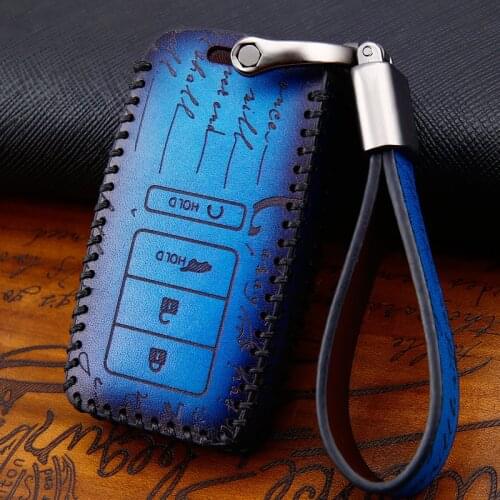 1 Pcs Genuine leather Car Smart Key Fob Cover Key Case Shell For Acura MDX RDX RLX ILX TLX Remote Jacket 2018 2019 Car Styling