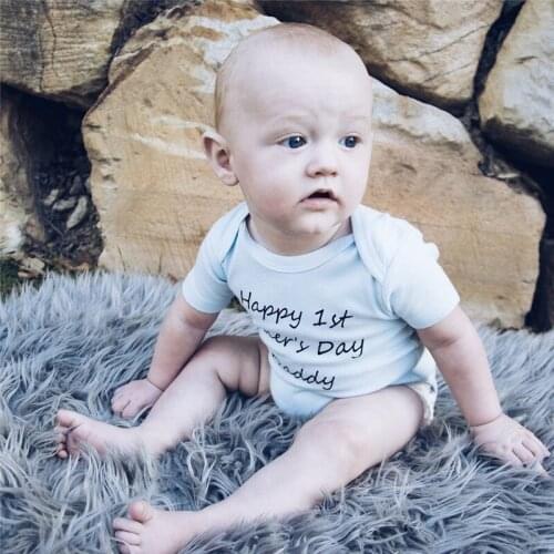 Babys Romper, Casual Round Neck Letter Print Bodysuit One-piece Suit for Toddler Boys Girls