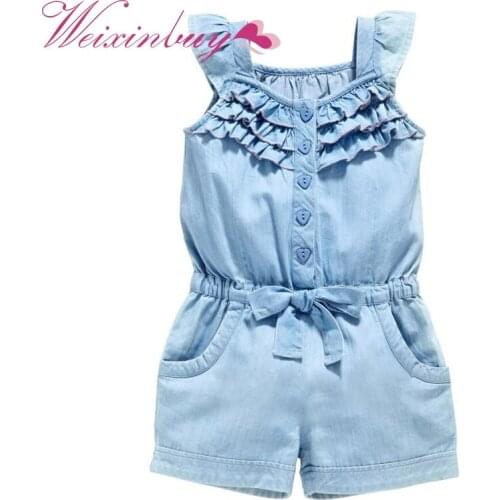 2-6T Solid Newborn Infant Baby Girl Rompers Sleeveless Toddler Baby Girl Jumpsuit Infant Kids Clothes Girls One Piece