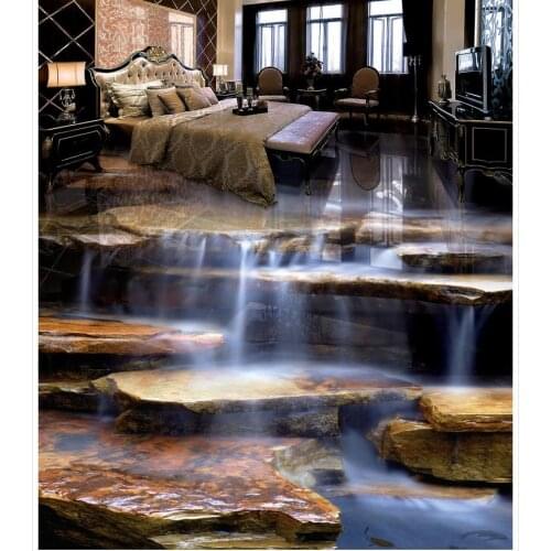 Home Decoration Stone waterfall living room bathroom 3d flooring 3d pvc wallpaper waterproof wall murals