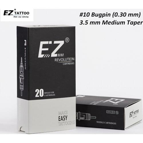 EZ Revolution Tattoo Cartridges Needles Round Liner Medium Taper 3.5 MM for Tattoo & Permanent Makeup Rotary Machines