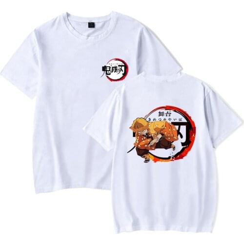 Demon Slayer Kimetsu No Yaiba Anime T Shirt Kawaii Agatsuma Zenitsu Manga Graphic Short-sleev Women Men Cotton Casual Camisetas