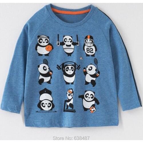 100% Cotton Tee Tops Baby Boys Clothes Brand Bebe Kids t Shirt Spring Autumn Boys Blouse Undershirt Kids T-Shirt Cute Panda 1-7Y