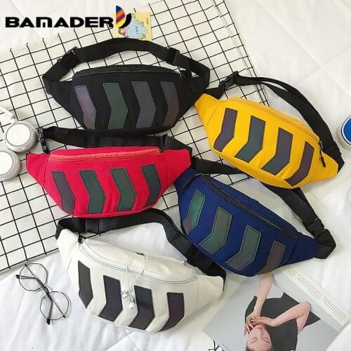 Canvas Chest Bag Unisex Fashion Waist Pack New Arrow Reflective Couple Waist Bag Canvas Casual Bag Diagonal Outdoor Fanny Pack