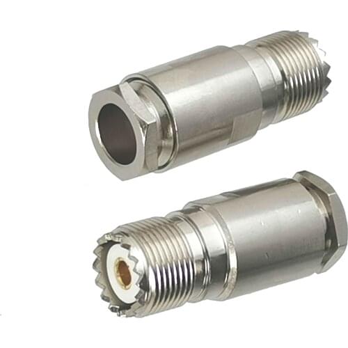10pcs UHF SO239 Female Jack Connector Clamp RG8 LMR400 7D-FB RG213 Cable RF Coaxial Brass Straight New