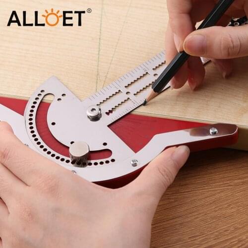 Woodworkers Edge Ruler Caliper 70° Adjustable Protractor Angle Finder Scriber Gauge for Woodworking Carpentry Measuring Tools