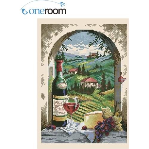 Lovely Cute Counted Cross Stitch Kit Dreaming of Tuscany Vineyard Grapery Vinery Wine Grape Village dim 06972 6972