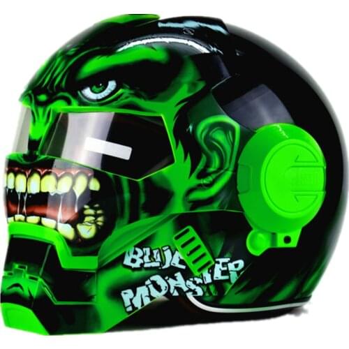 2021 Motorcycle Helmet Iron Man Women Open Face Mask Full Face Racing Motorbike Helmet Flip Up Helmets Unisex Dot Approved