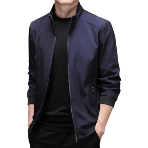 BROWON Fashion Jacket Men Autumn New Korean Mens Coats Stand Collar Casual Jacket Youth Trend Jackets for Men Plus Size M-5XL