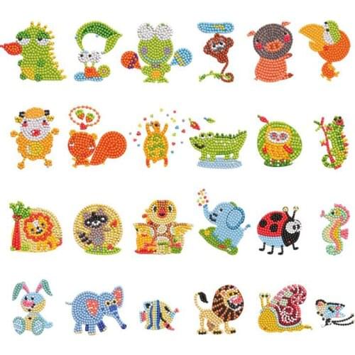 DIY Cartoon Animals Diamond Painting Stickers For Kids Full Drill Diamond Embroidery Cross Stitch Kit Children Manual DIY