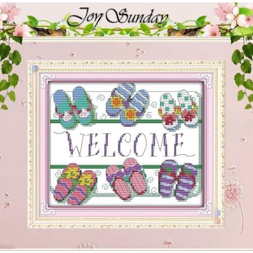 Welcome Slipper counted Cross Stitch 11CT 14CT Cross Stitch Set Wholesale DIY cartoon Cross-stitch Kit Embroidery Needlework