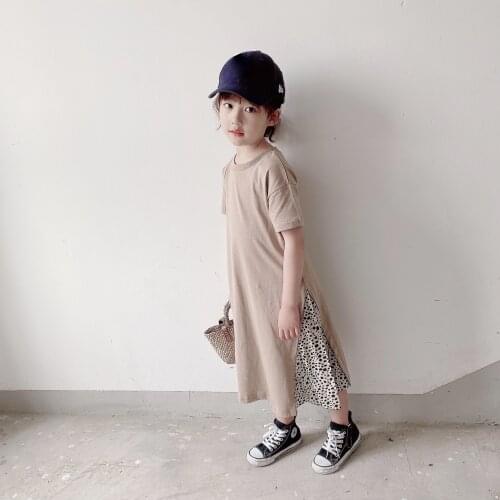 2021 New Summer Mommy and Daughter Matching Clothes Matching Family Outfits Leopard Patchwork Cotton Teen Clothes,#6242