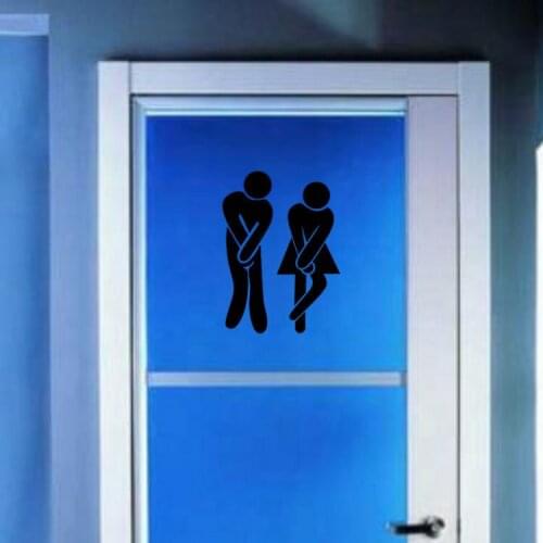 New Creative Door Decoration Toilet Sticker Funny Bathroom Wall Stricker New Wall Stickers Home Decor