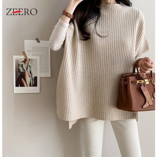 Korean Autumn Women Black Batwing Sleeve O Neck Loose Casual Sweater Pullover Korean Female Winter plus size Knitted Sweaters