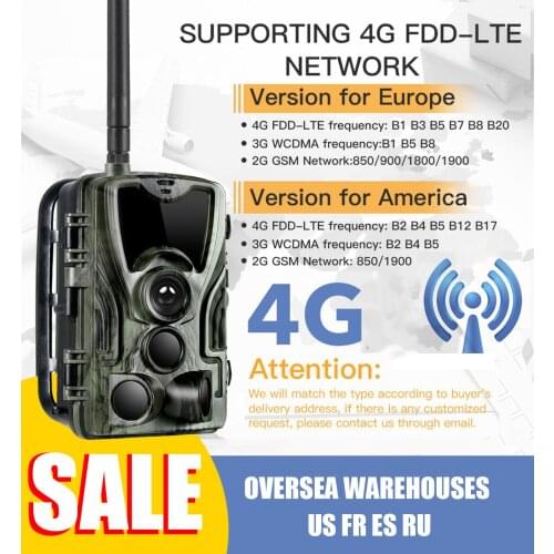 HC801LTE 4G Hunting Trail Cameras FTP SMTP MMS 20MP 1080P Wireless Cellular Wildlife 0.3s Hunting Night Vision IP65 Waterproof