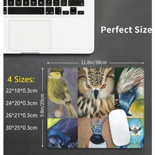 Cooped Up Birds , A Collection 9 Different Types Of Birds Mouse Pad DIY Print Cushion Pigeon Starling Crow